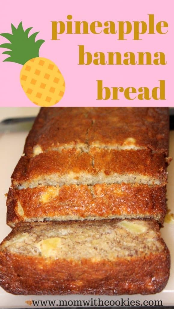 a tropical banana pineapple bread sliced and ready for breakfast