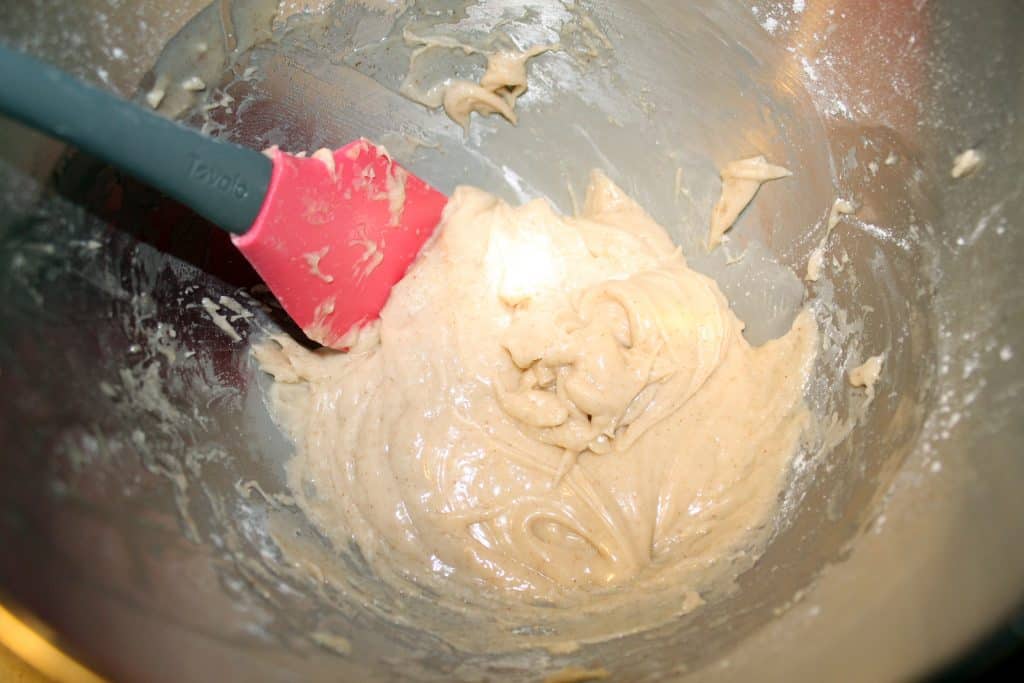 Brown butter icing in a bowl.