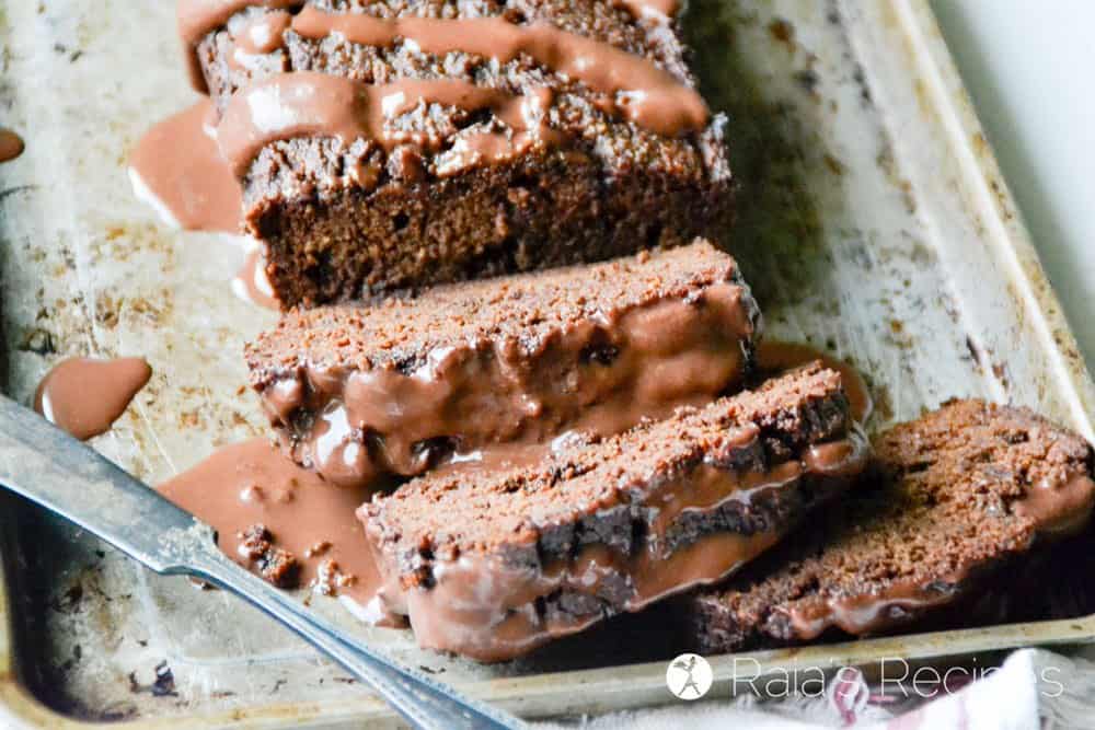 sliced chocolate pumpkin bread