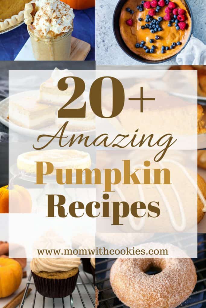 Pumpkin Recipes to make this fall - www.momwithcookies.com #pumpkin #pumpkinrecipes #pumpkinrecipe #pumpkinrecipesroundup #rounduppumpkinrecipes #fallrecipes #fallrecipesroundup #pumpkinspice #pumpkinspicerecipes #pumpkinspicerecipesroundup