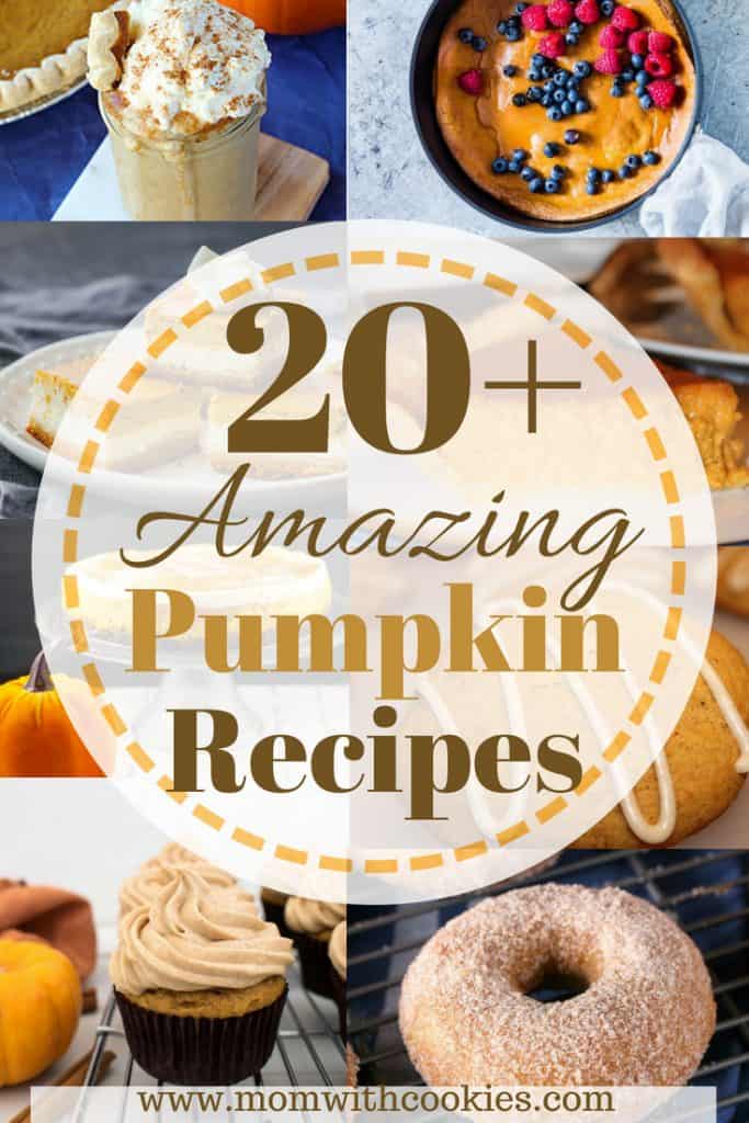 Pumpkin Recipes to make this fall - www.momwithcookies.com #pumpkin #pumpkinrecipes #pumpkinrecipe #pumpkinrecipesroundup #rounduppumpkinrecipes #fallrecipes #fallrecipesroundup #pumpkinspice #pumpkinspicerecipes #pumpkinspicerecipesroundup