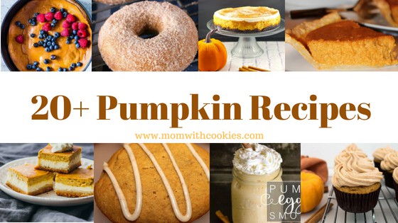 Pumpkin Recipes to make this fall - www.momwithcookies.com #pumpkin #pumpkinrecipes #pumpkinrecipe #pumpkinrecipesroundup #rounduppumpkinrecipes #fallrecipes #fallrecipesroundup #pumpkinspice #pumpkinspicerecipes #pumpkinspicerecipesroundup