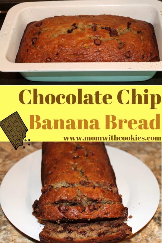 Chocolate chip banana bread sliced