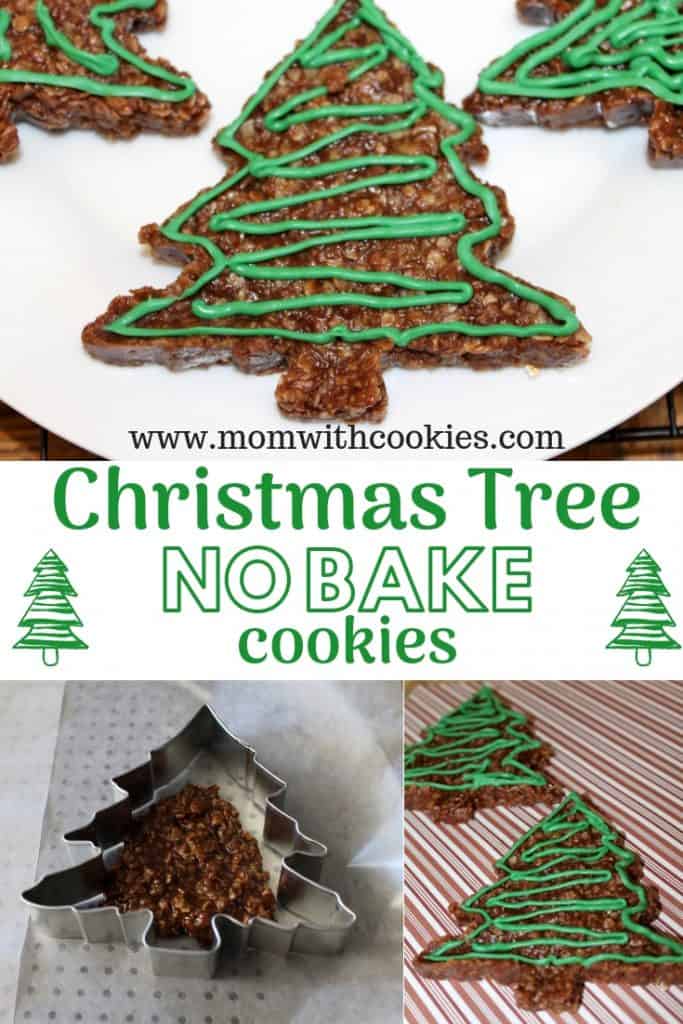 Chocolate No Bake Cookies For Christmas - www.momwithcookies.com #chocolatenobakecookies #nobakecookies #Christmas #Christmastree