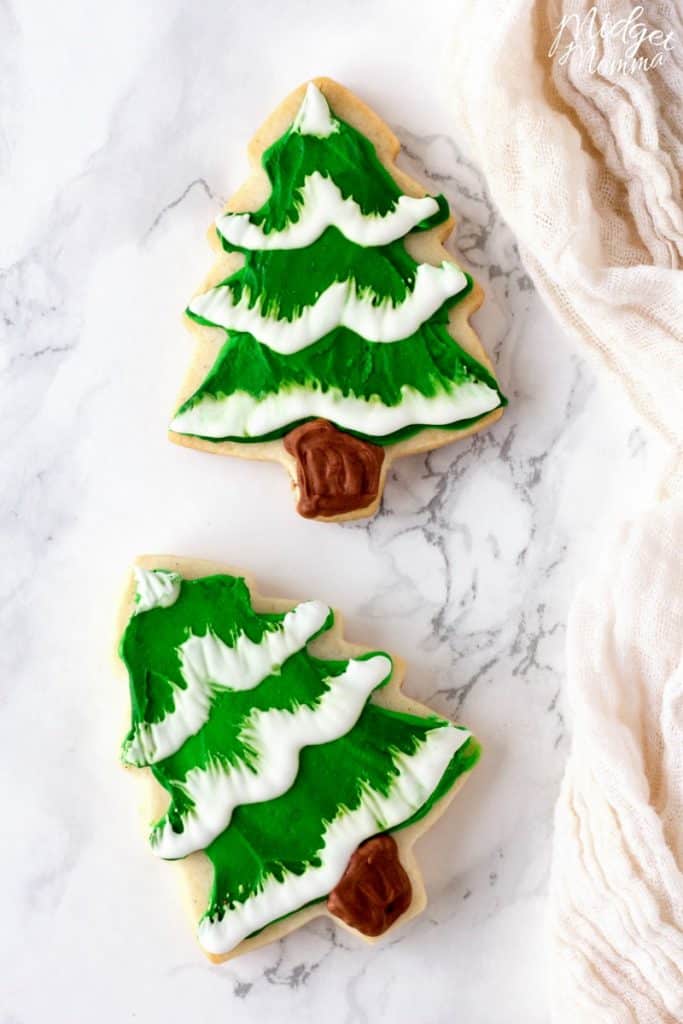 snow flocked christmas cookies