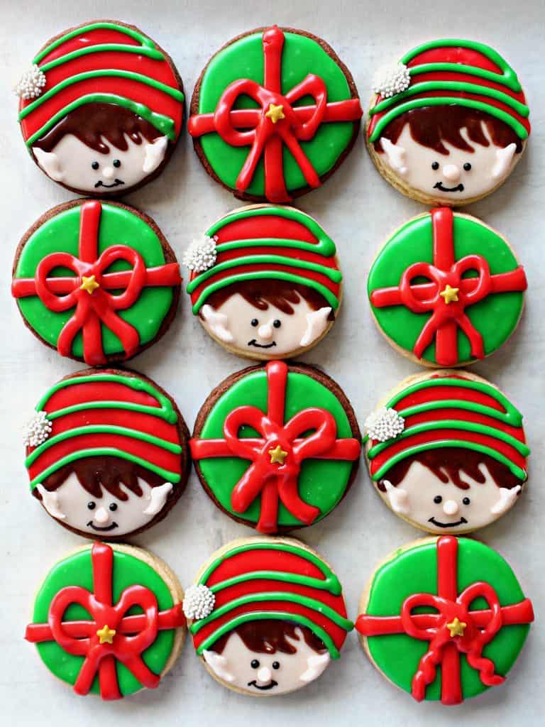 elf on the shelf decorated cookies