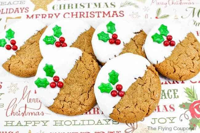 gingerbread holly cookies