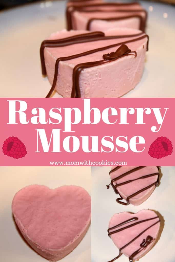 Raspberry Mousse Recipe - www.momwithcookies.com #raspberrymousse #mousse #raspberrydessert #nobake