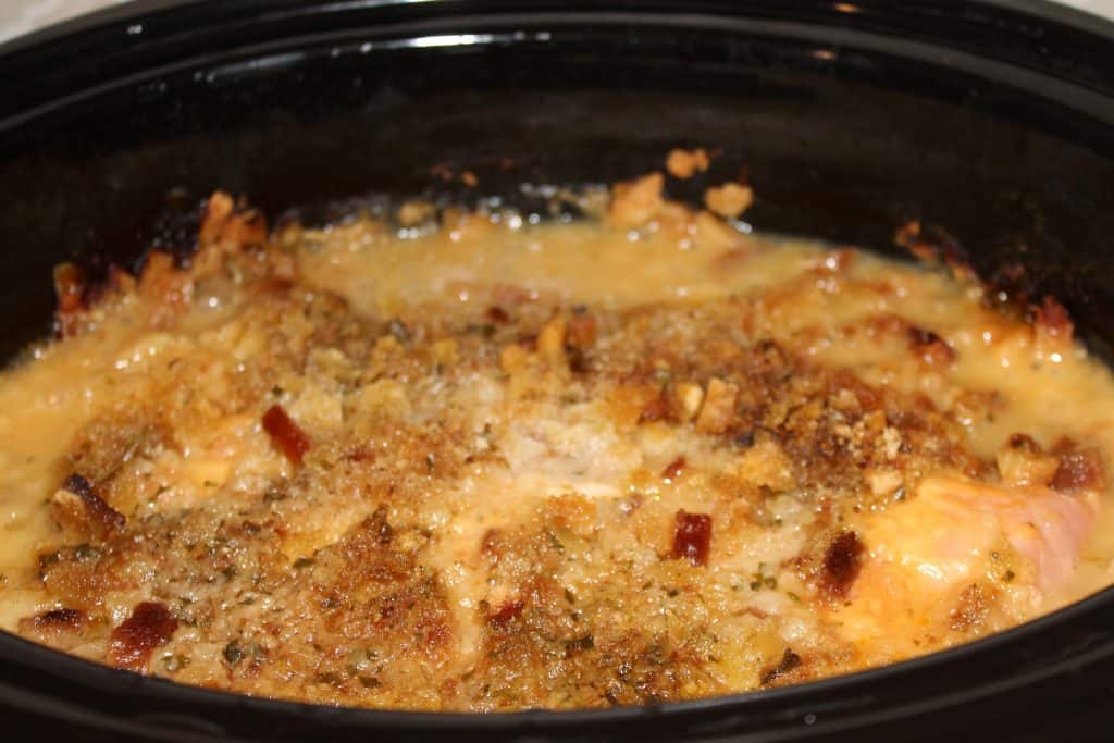 Cooked chicken cordon bleu casserole