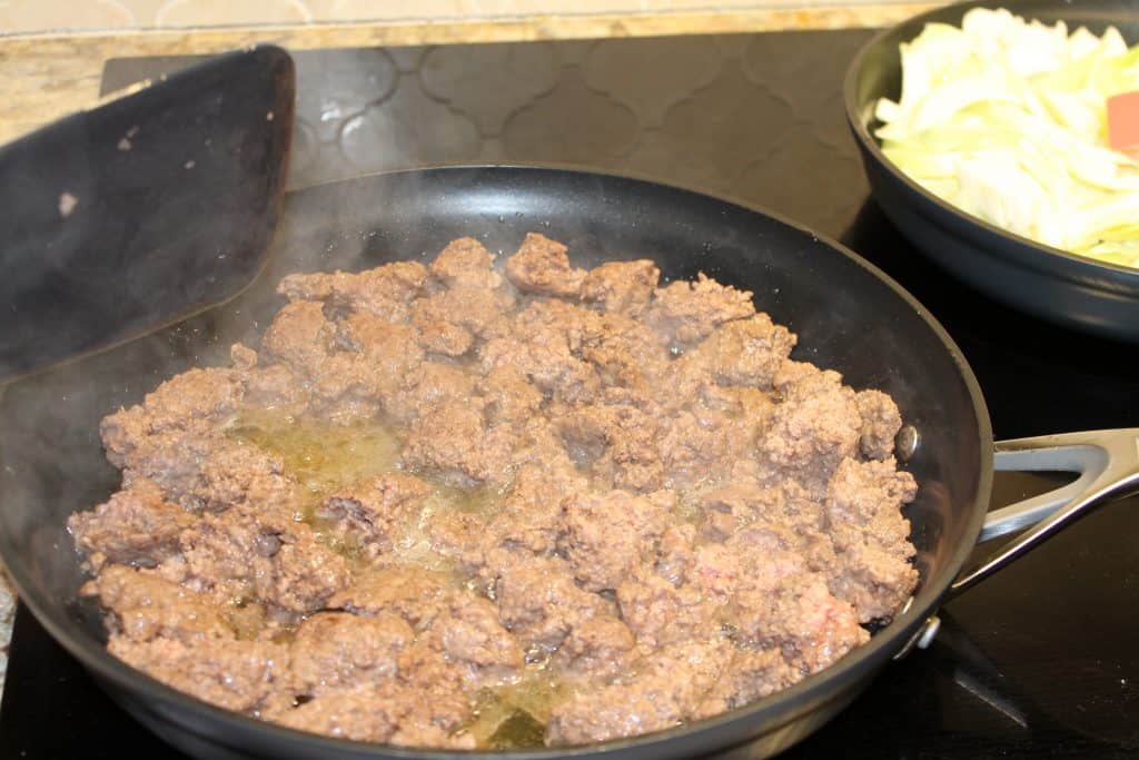 Browning the ground beef