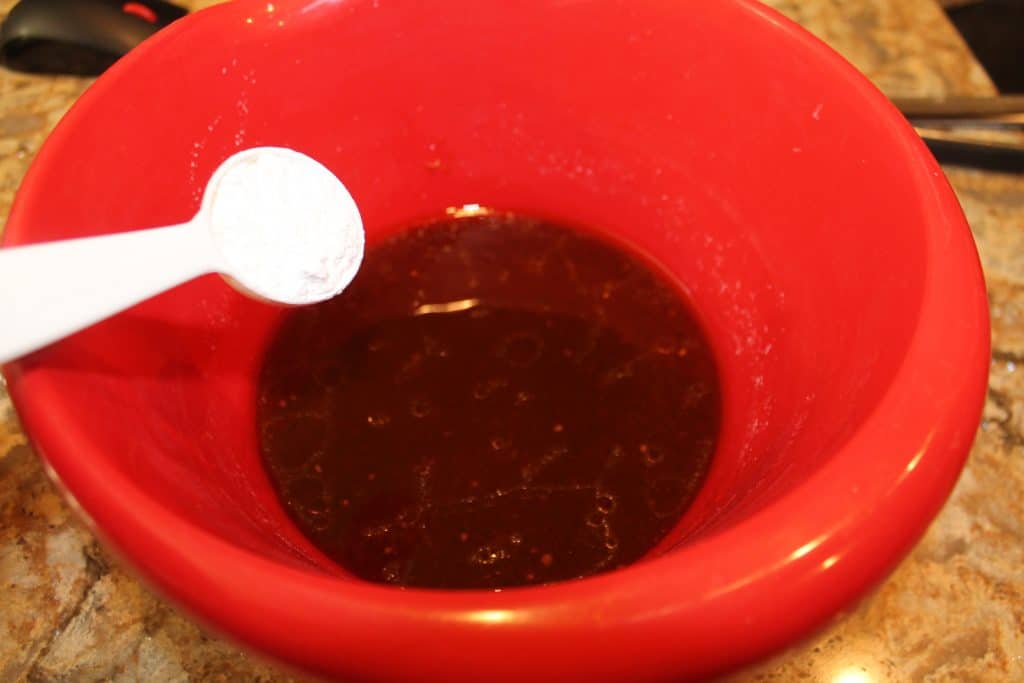 Adding corn starch to the barbecue sauce