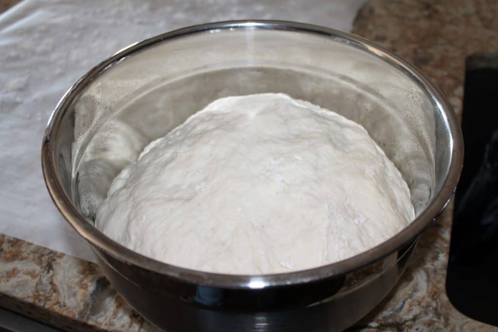 Bread dough that has risen.