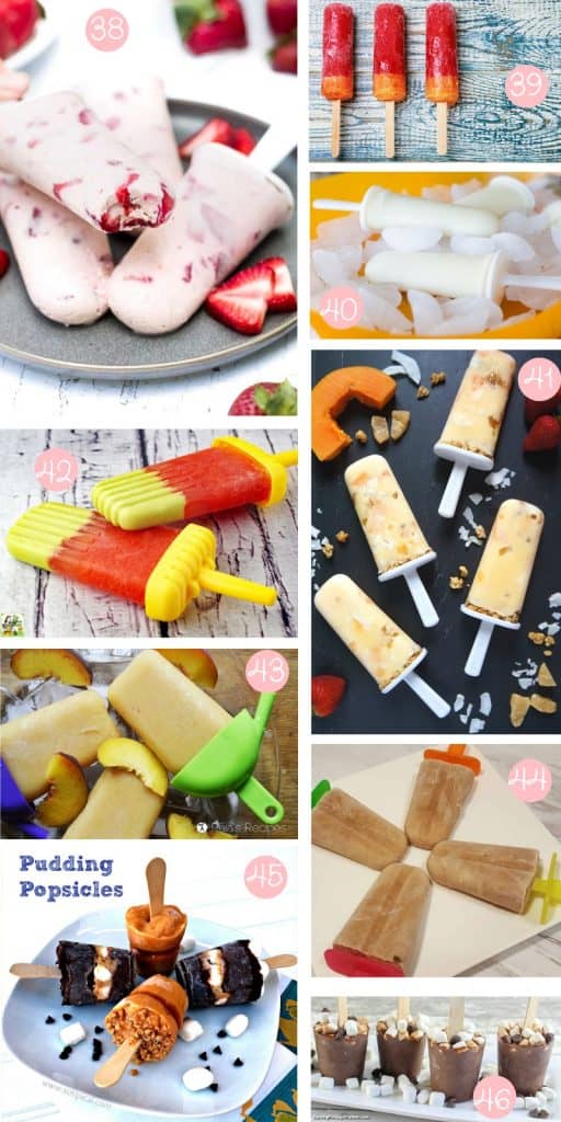 9 more different ice pops, and popsicles pictures in a collage.