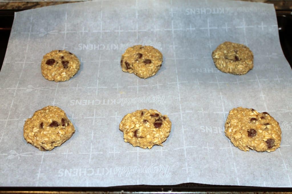 Squashed oatmeal chocolate chip cookie dough balls