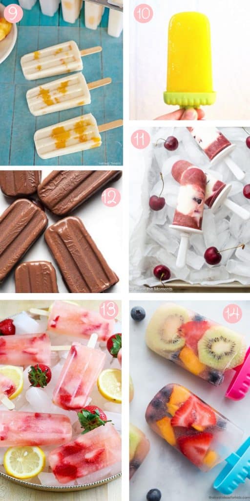 6 more popsicles in a collage format.