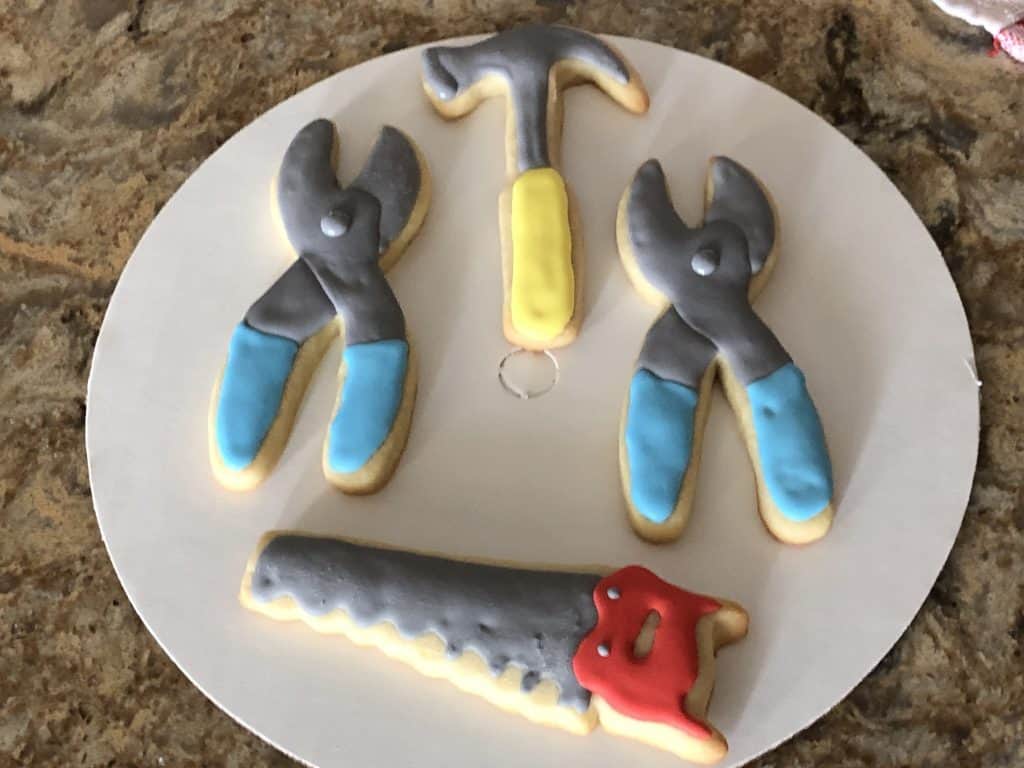 Finished tool cookies that have been decorated