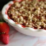 Finished strawberry crisp dessert