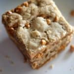 butterscotch blondies stacked on top of eachother