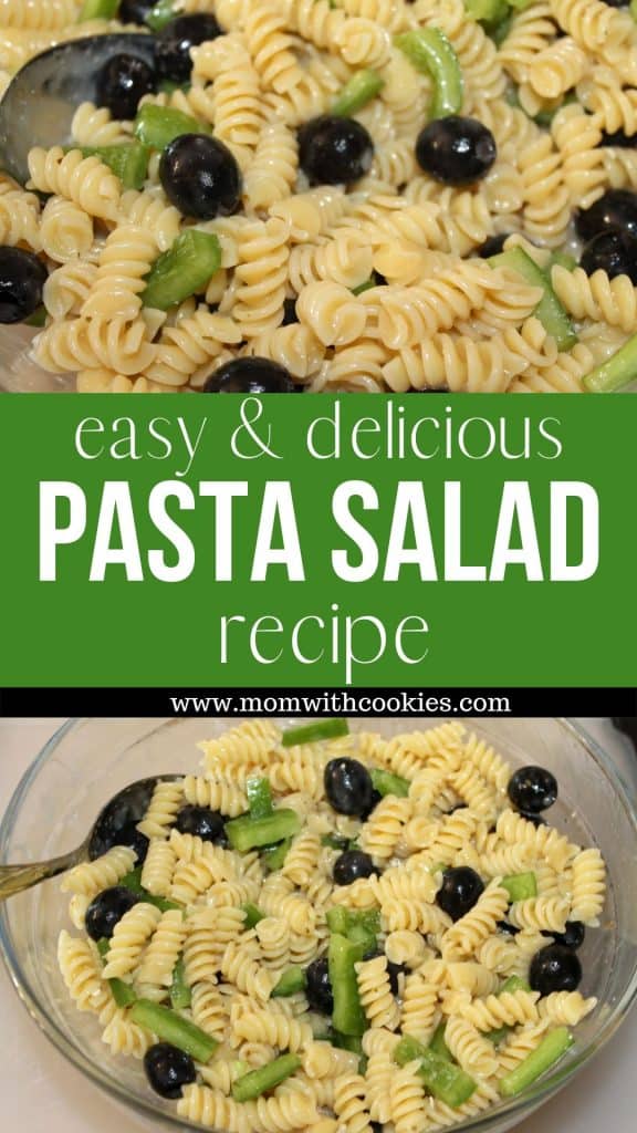 collage of an easy and delicious pasta salad recipe