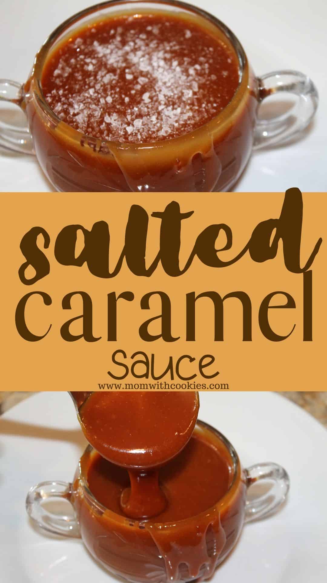 homemade salted caramel sauce in a bowl