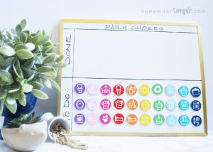 bright and colorful chore chart you can make yoruself