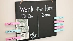 DIY chalkboard money for chores chart