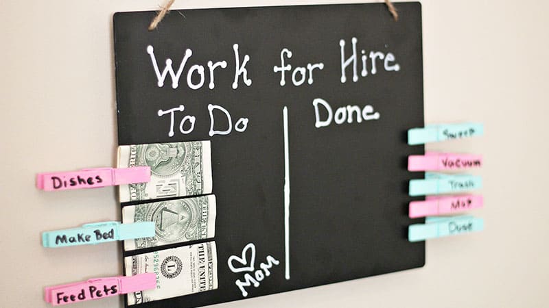 sunny day family money for chores chart DIY chalkboard money for chores chart