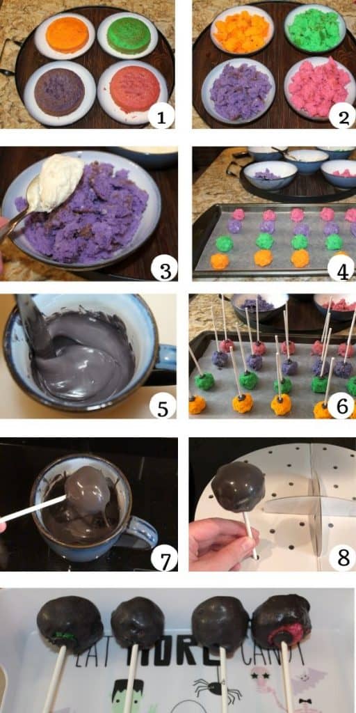 step by step pictures of how to make cake pops