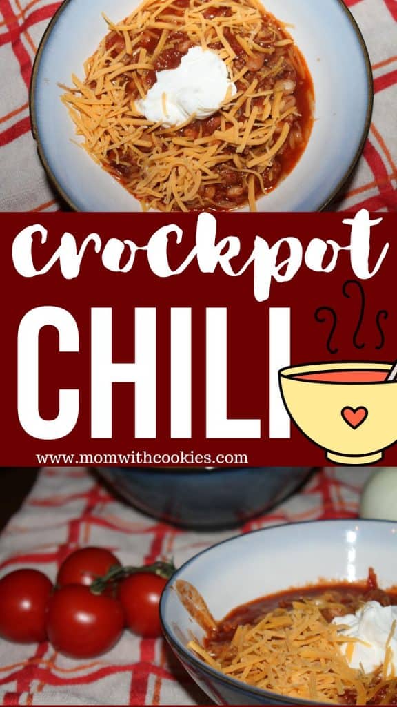 homemade chili topped with cheese and sour cream