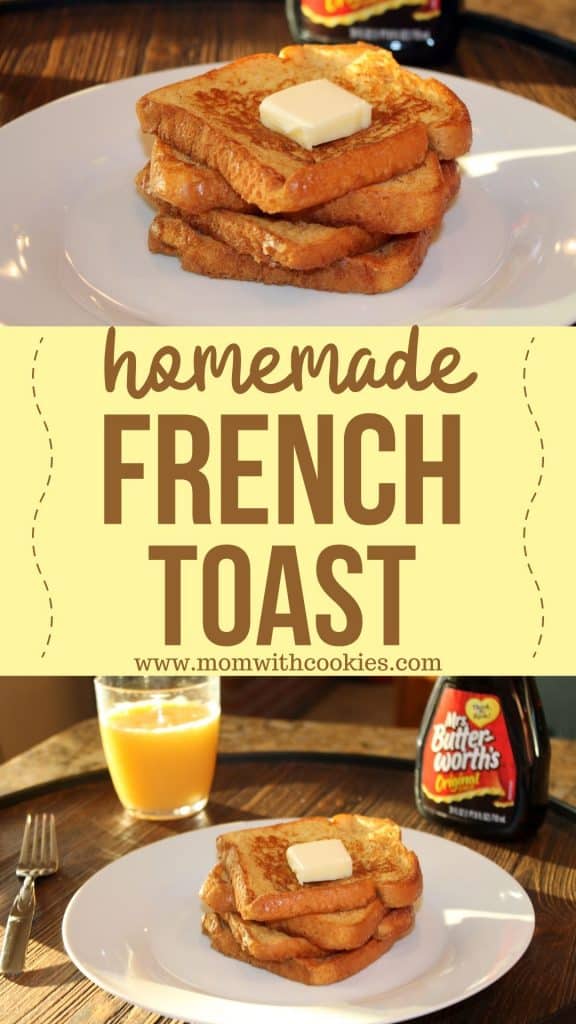 collage of french toast on a plate that is homemade