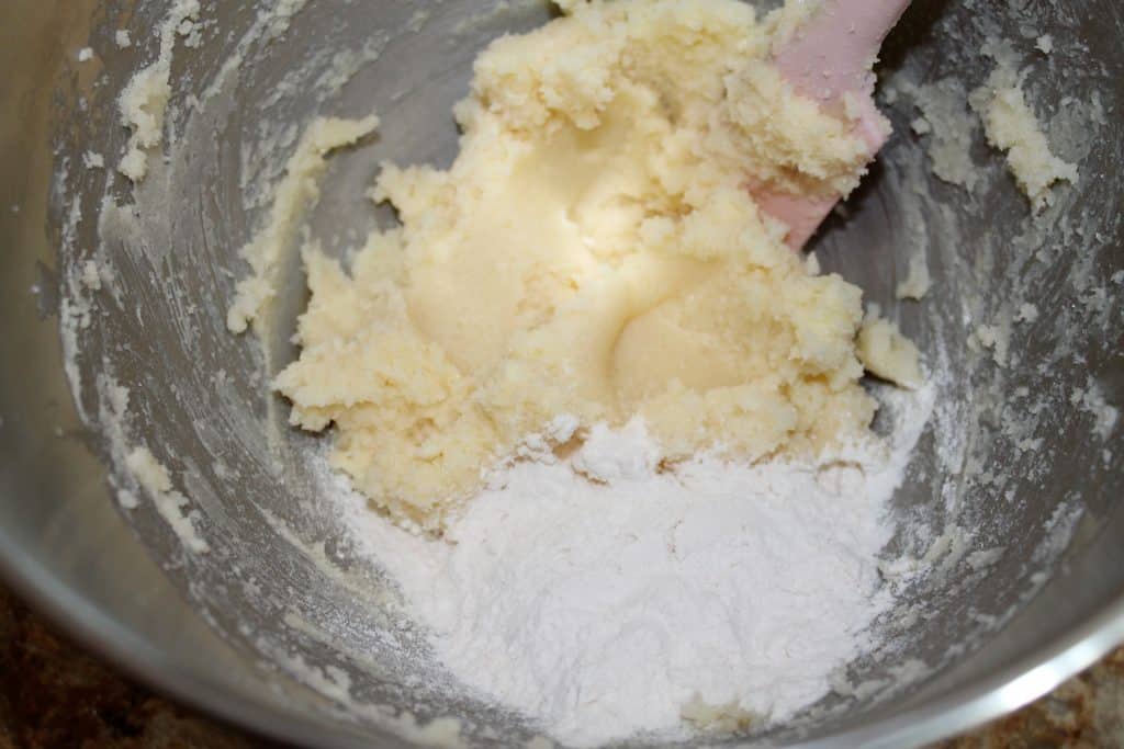 flour added to mixing bowl