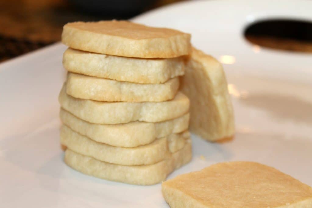 shortbread cookies stacked on top of each other