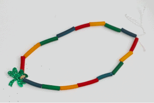 DIY rainbow noodle necklace