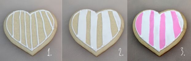 pink and white striped heart cookie decorating tutorial