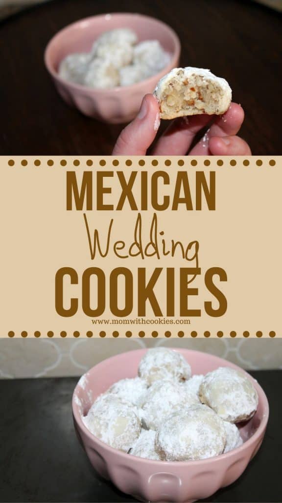 collage of mexican wedding cookies