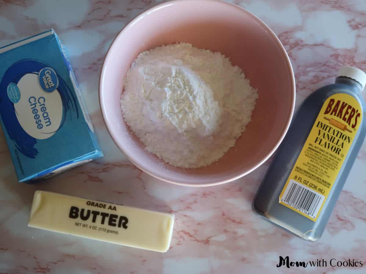 powdered sugar cream cheese vanilla extract and butter
