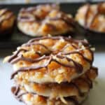 close up image of finished samoas cookies