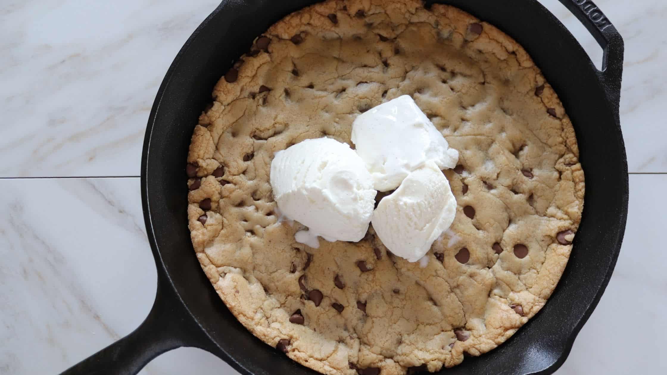 Giant Chocolate Chip Skillet Cookie - Mom With Cookies