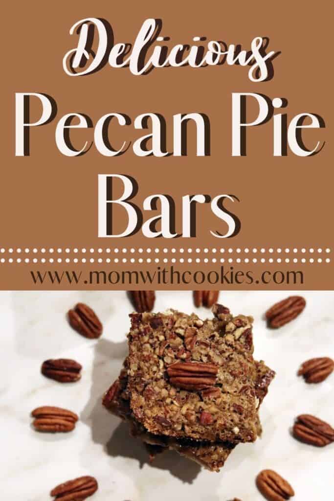 pecan pie bars on a plate surrounded by pecans