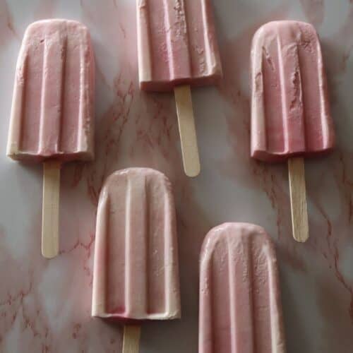 5 raspberry creamsicles out of the mold and ready to eat